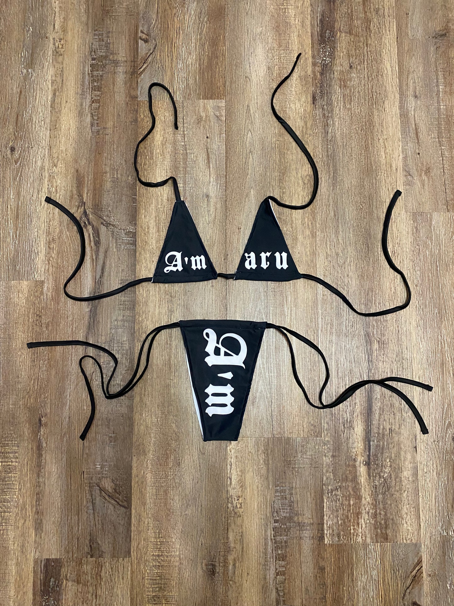 Black ‘A’maru’ Bathing Suit Top