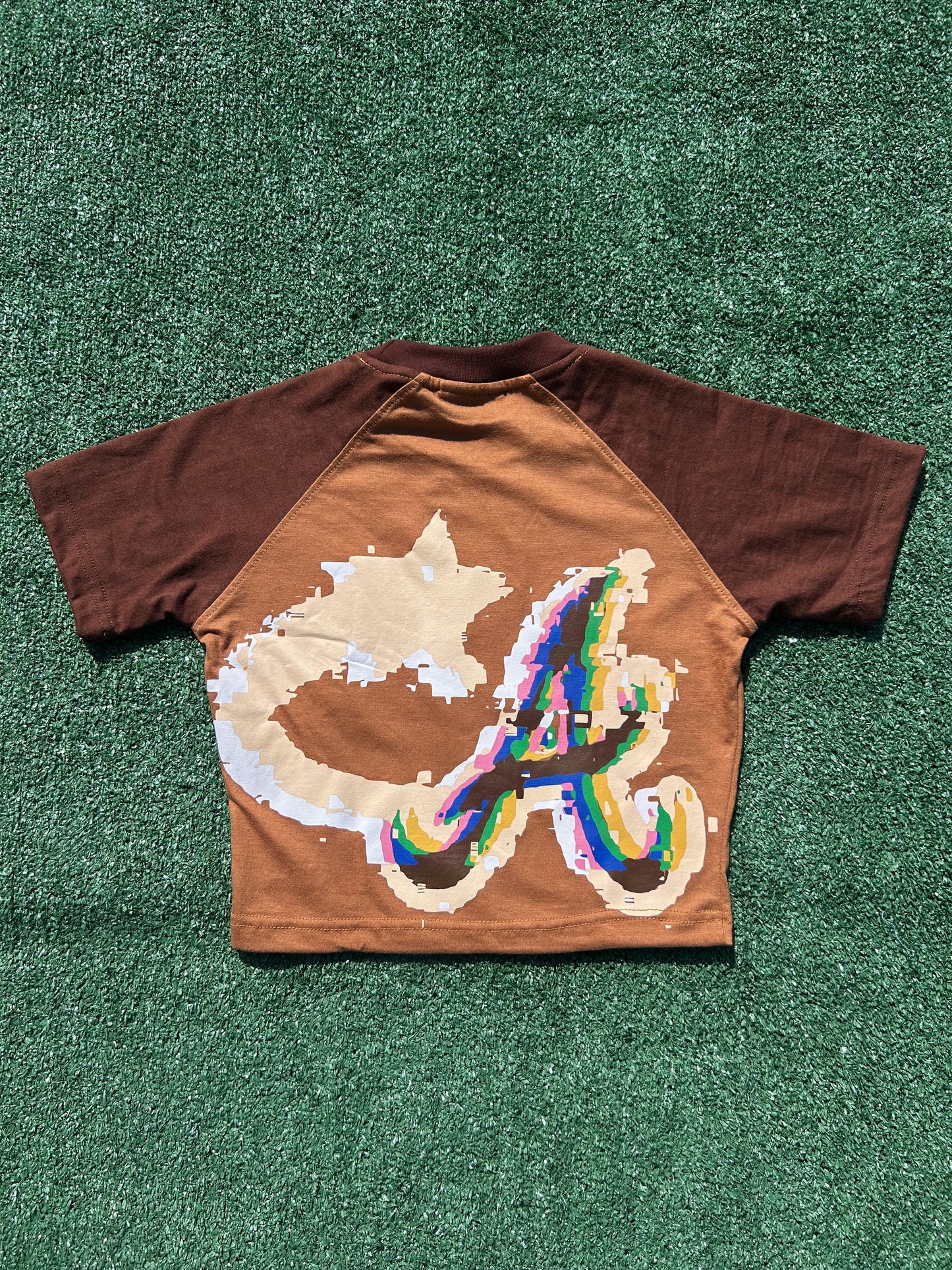 Brown/Kreme 'Star'- Crop Top