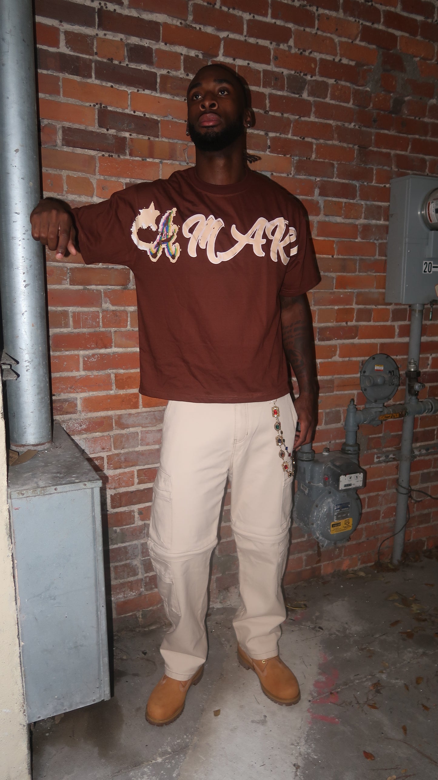 Brown/Kreme - ‘Star' Tee