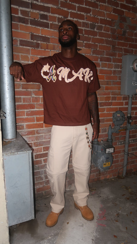 Brown/Kreme - ‘Star' Tee