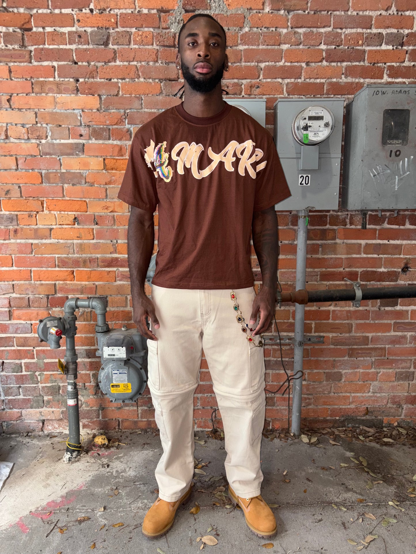Brown/Kreme - ‘Star' Tee