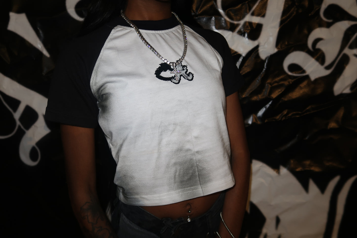 White/Black ‘Star'- Crop Top