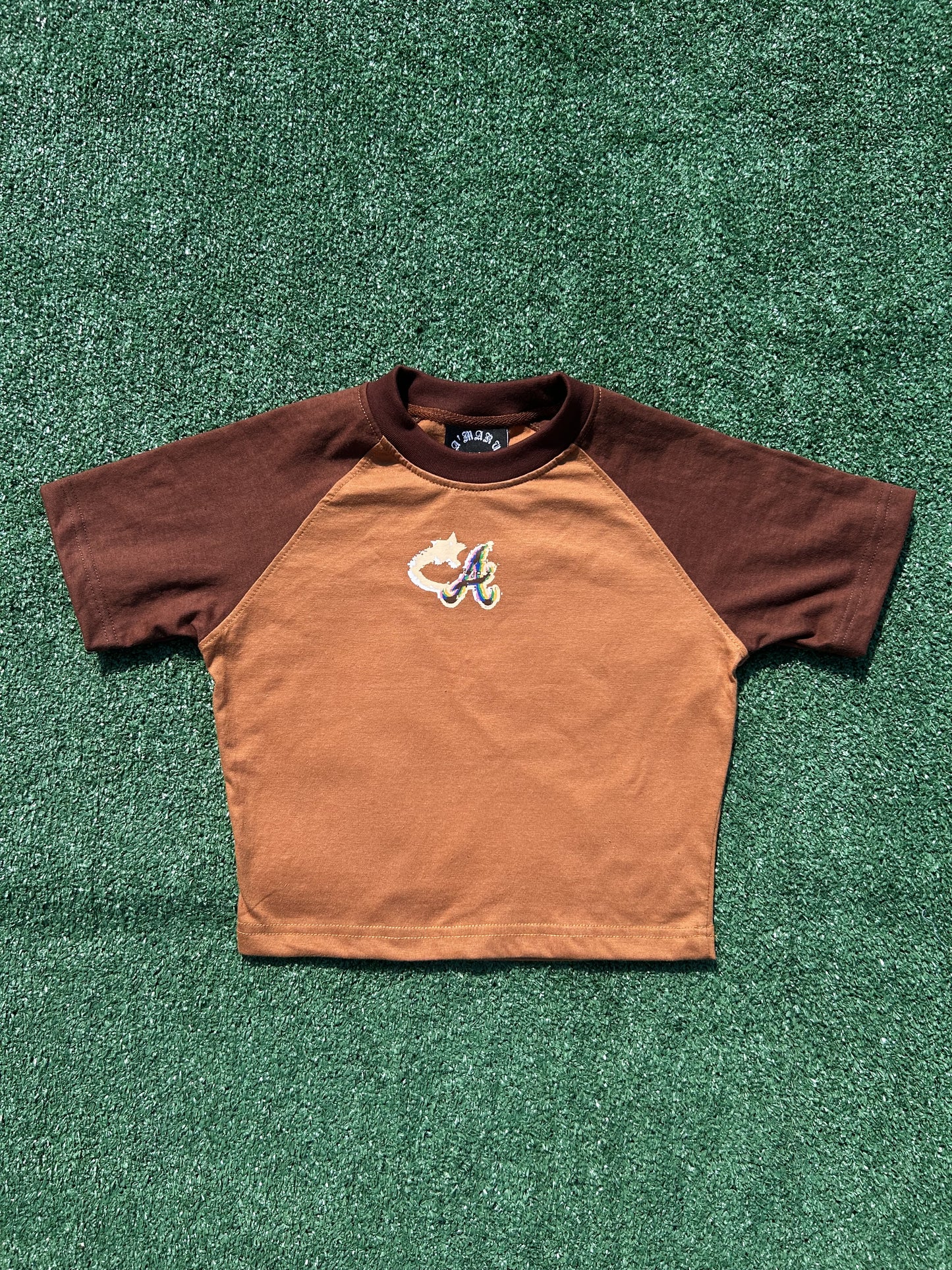 Brown/Kreme 'Star'- Crop Top