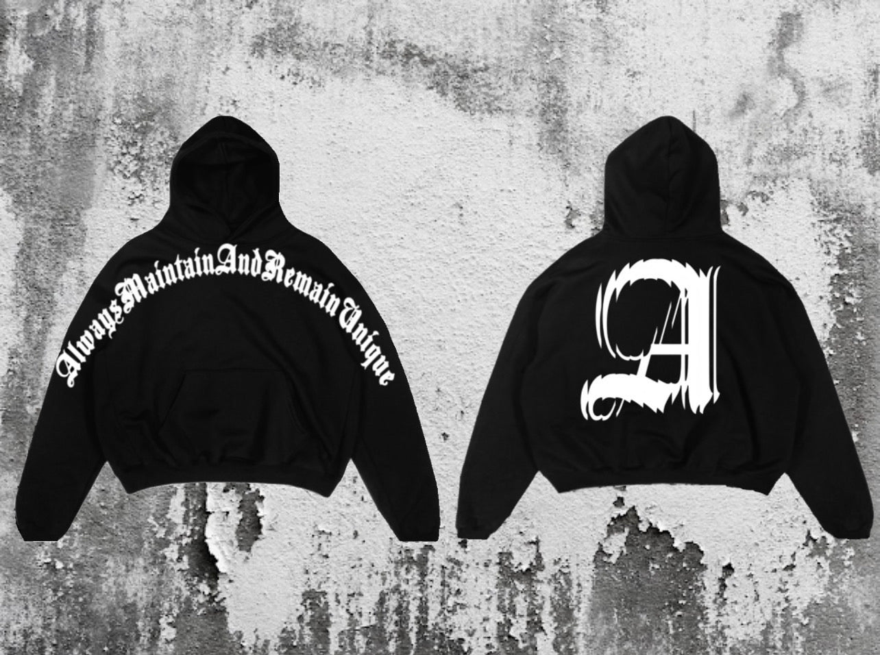 Black/White-Retro A’maru Hoodie